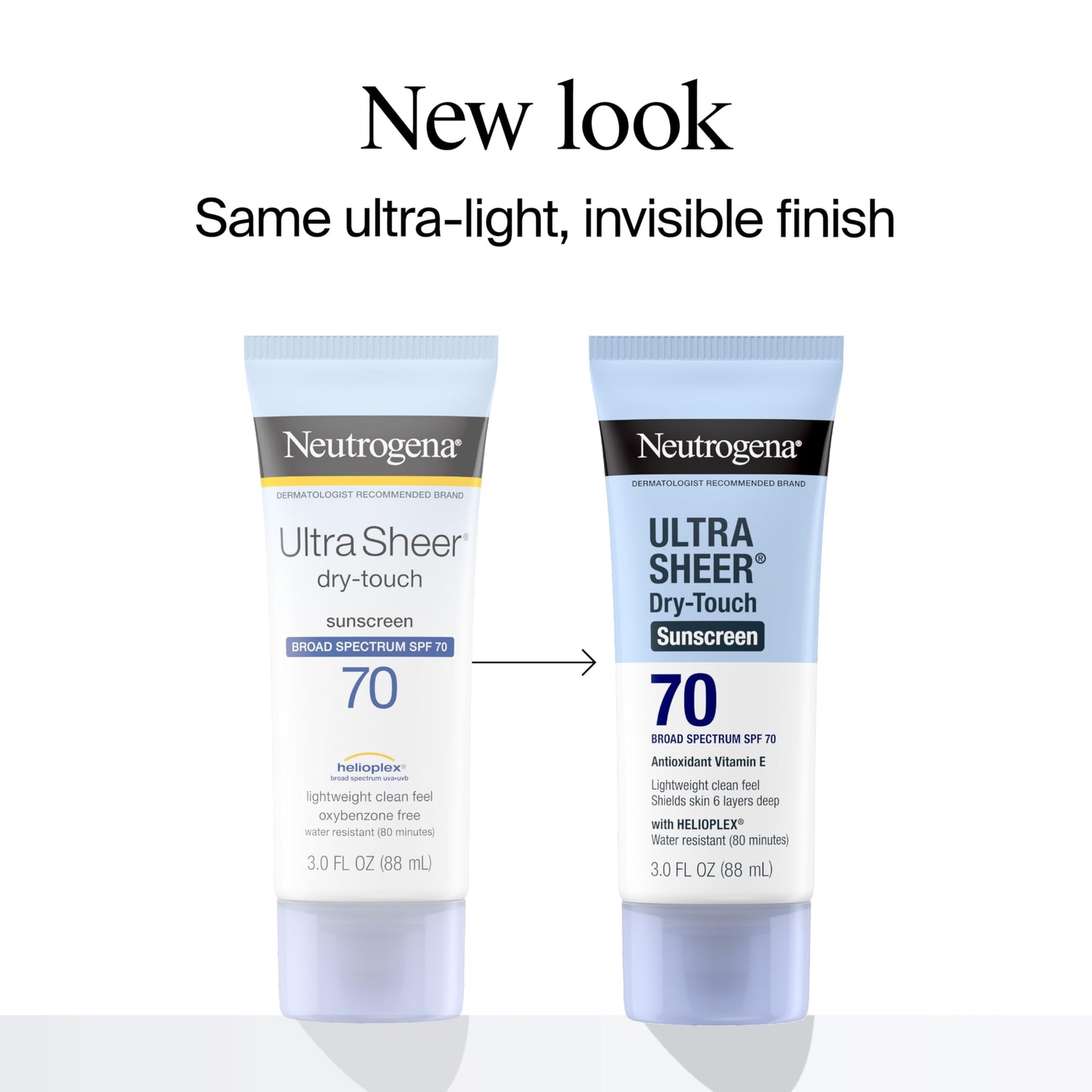 Neutrogena Ultra Sheer Dry-Touch Sunscreen For Face & Body, SPF 70 Broad Spectrum UVA/UVB Protection, Lightweight Water Resistant & Non-Greasy, Travel Size Sunscreen, 3 fl. oz (Pack of 3)