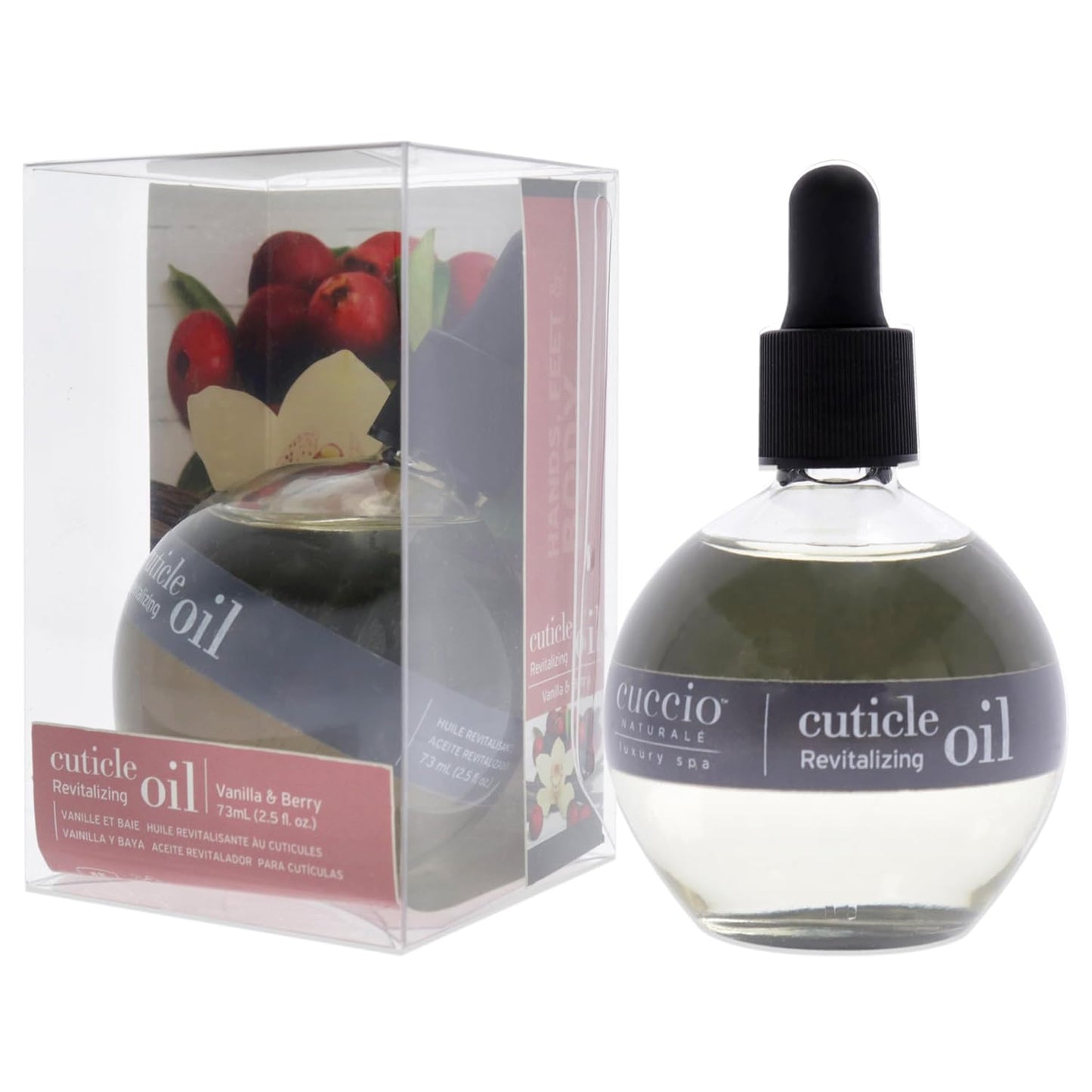Cuccio Naturale Revitalizing Hydrating Cuticle Oil - Repair Damaged Skin & Nails - Vanilla Bean & Sugar - 2.5 Oz (Pack of 2)