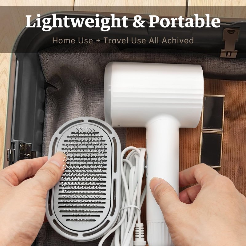 Dog Brush for Shedding, Professional 2-in-1 Pet Hair Dryer & Dog Grooming Brush with Removable Comb, Adjustable Temperature/Speed, Portable Brush for Dogs and Cats
