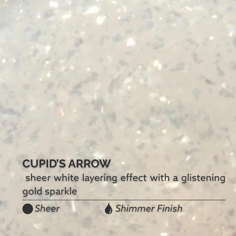 Dazzle Dry Nail Lacquer - Cupid's Arrow Sheer White with Gold Sparkle | 0.5 fl oz