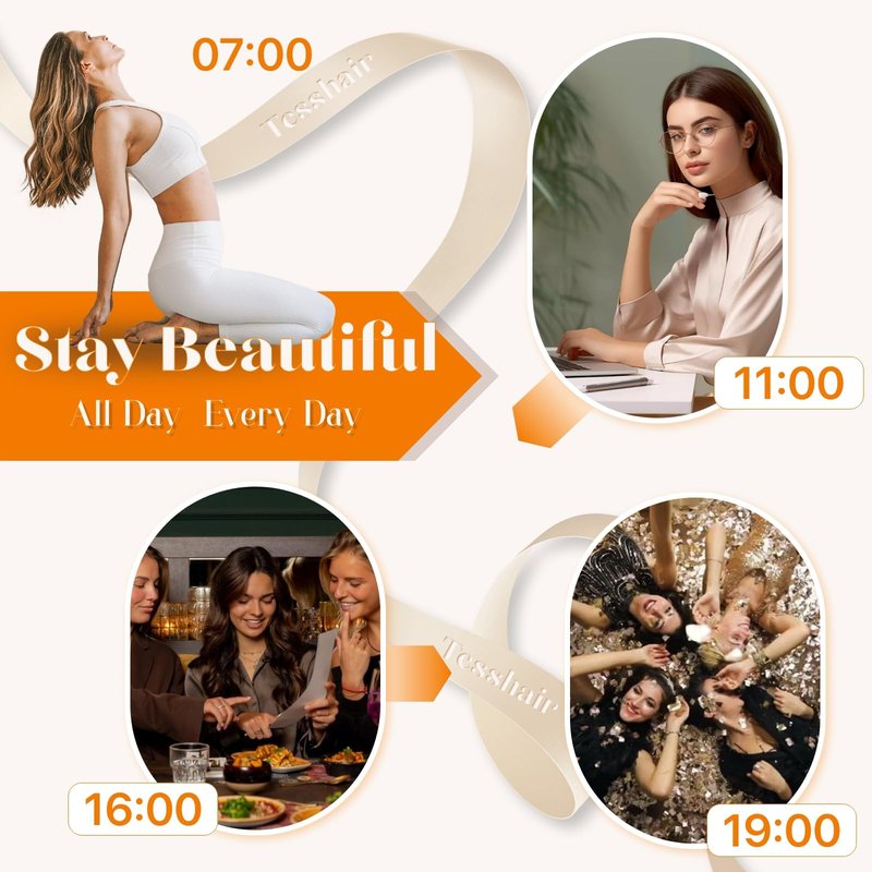 TESSHAIR 6PCS Clip in Hair Extensions Real Human Hair Short Clip in Extensions for Women Short Straight Hairpieces to Add Volume and Highlights 16 Inch Light Brown