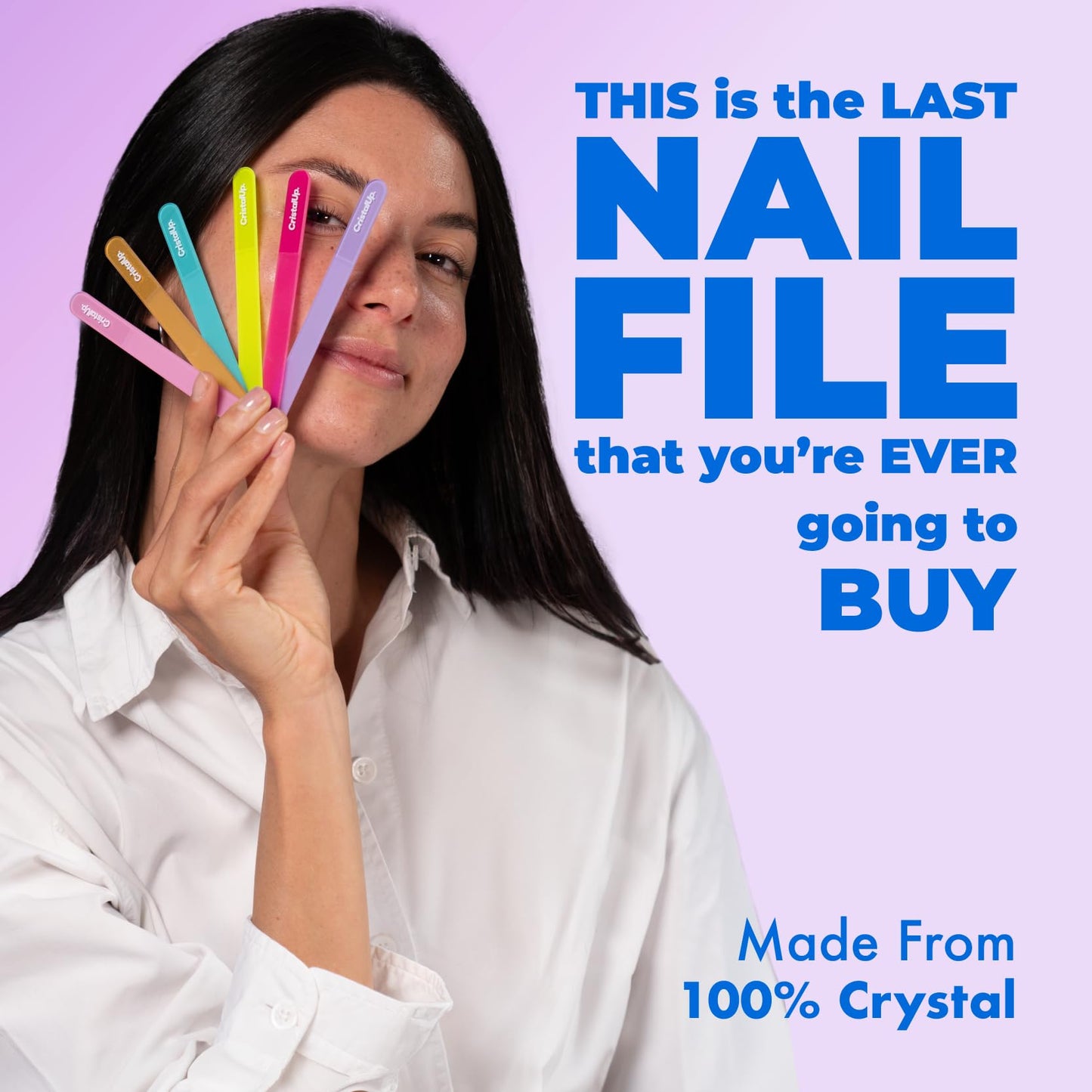 Crystal Nail File 5.3in, Glass File Durable, Perfect for Home, Office and On the Go, Elegant Design for Professional Manicure and Pedicure Results