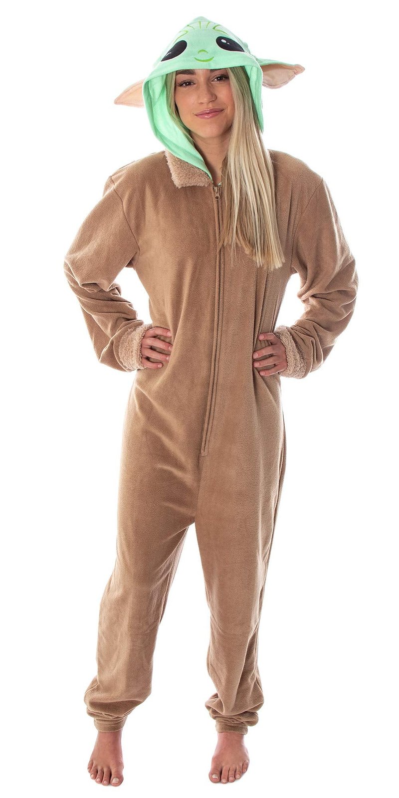 Star Wars Adult Unisex Baby Yoda The Child Costume One-Piece Union Suit Pajama Onesie For Men And Women (2X/3X)