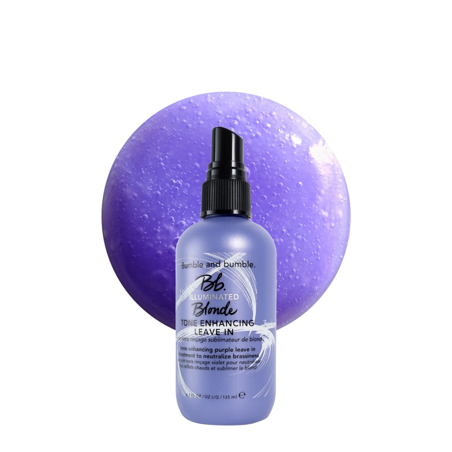 Bumble and bumble. Illuminated Blonde Tone Enhancing Purple Leave-in Treatment Spray | Neutralize Brassiness | Heat Protection, Hydrating, Anti Frizz, Color Safe | Curl, Wavy, Straight, 4.2 Fl Oz