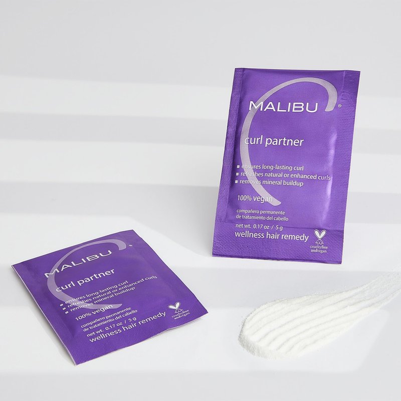 Malibu C Curl Partner Wellness Remedy (12 Packets) - Removes Mineral Build up for Healthier + Bouncier Curly Hair - Contains Gentle Antioxidants for Curly Hair Care