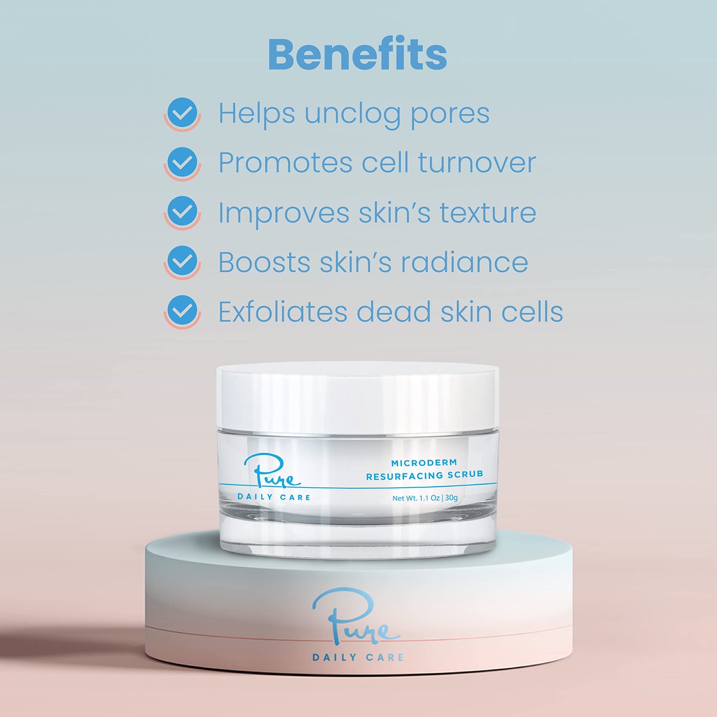 MicroDerm Resurfacing Scrub - Exfoliating Polish Crystals At-Home MicroDermabrasion Vitamin A & E Squalane