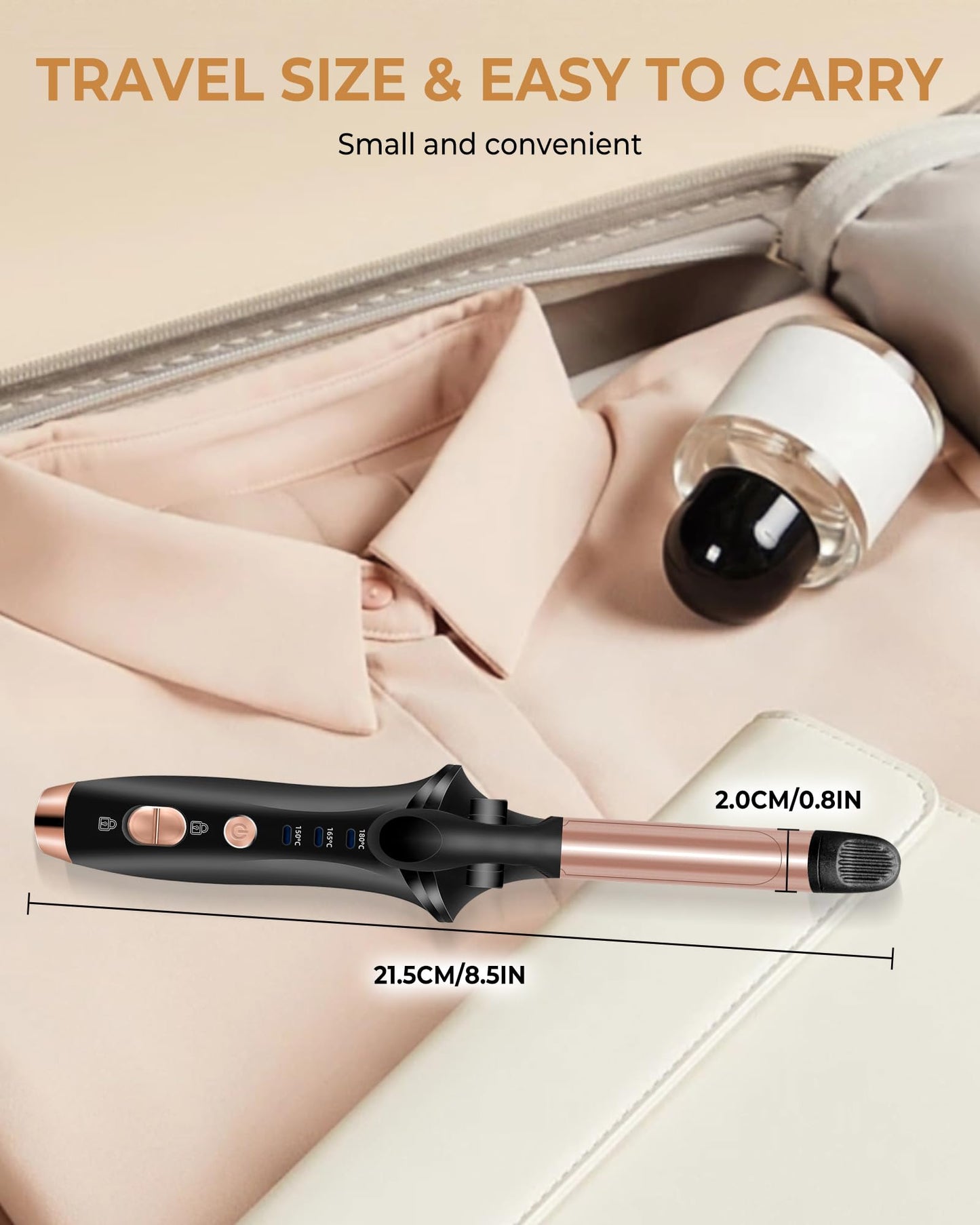 Cordless Curling Iron,4000 mAh USB Rechargeable Mini Travel Curling Iron