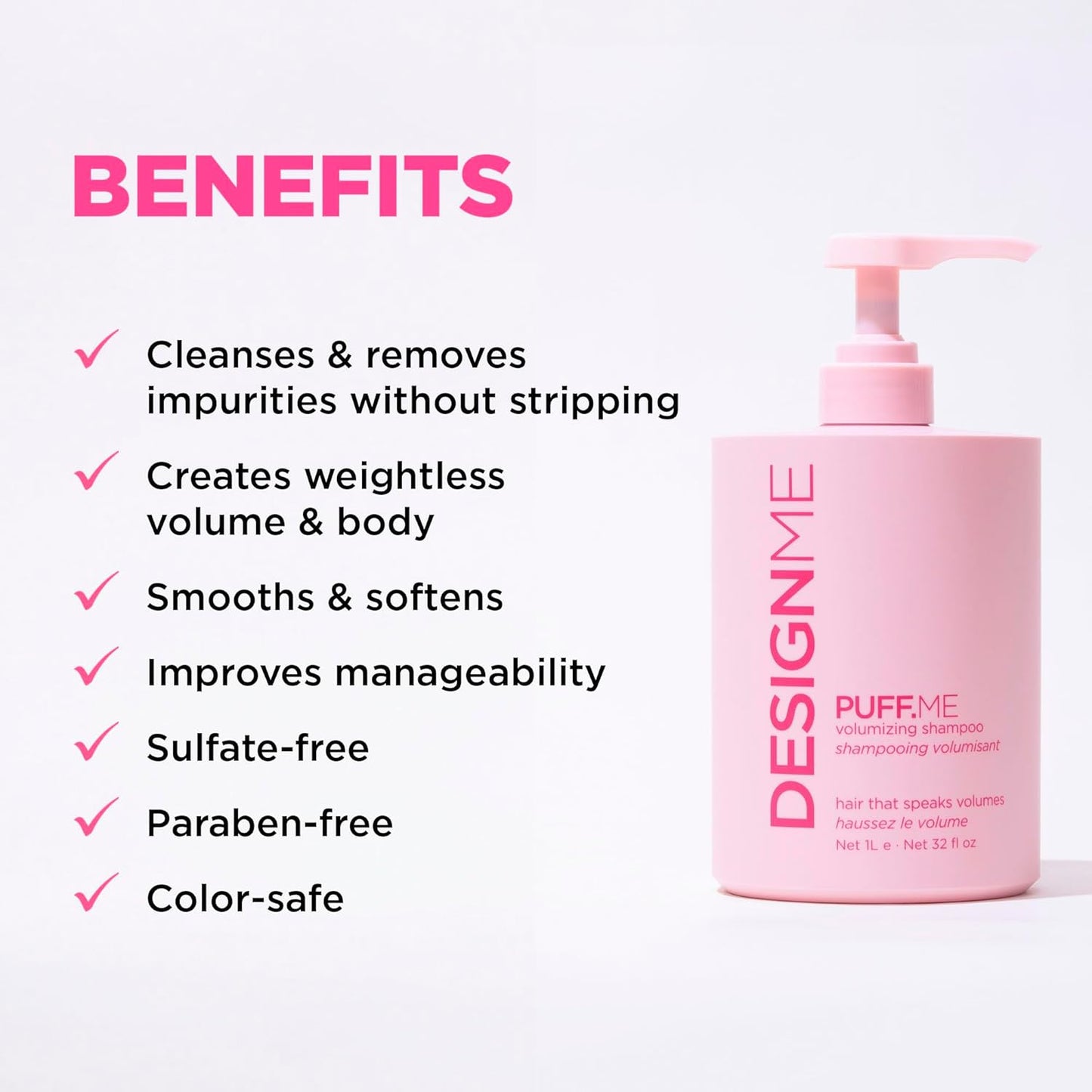 **Volumizing Shampoo | PUFF.ME Hair Volumizer with Sunflower Seed Oil | Color-Safe, Paraben & Sulfate Free for Fine Hair**