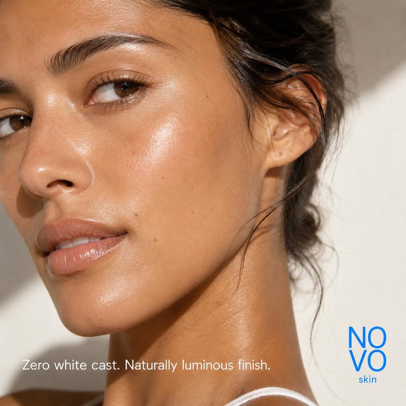 NOVO Skin Tinted Hybrid Sunscreen SPF 50 – Hydrating Dewy Tinted Face Moisturizer with Zinc Oxide & Octinoxate – Niacinamide & Hyaluronic Acid – Broad Spectrum Lightweight Daily SPF, 2 oz