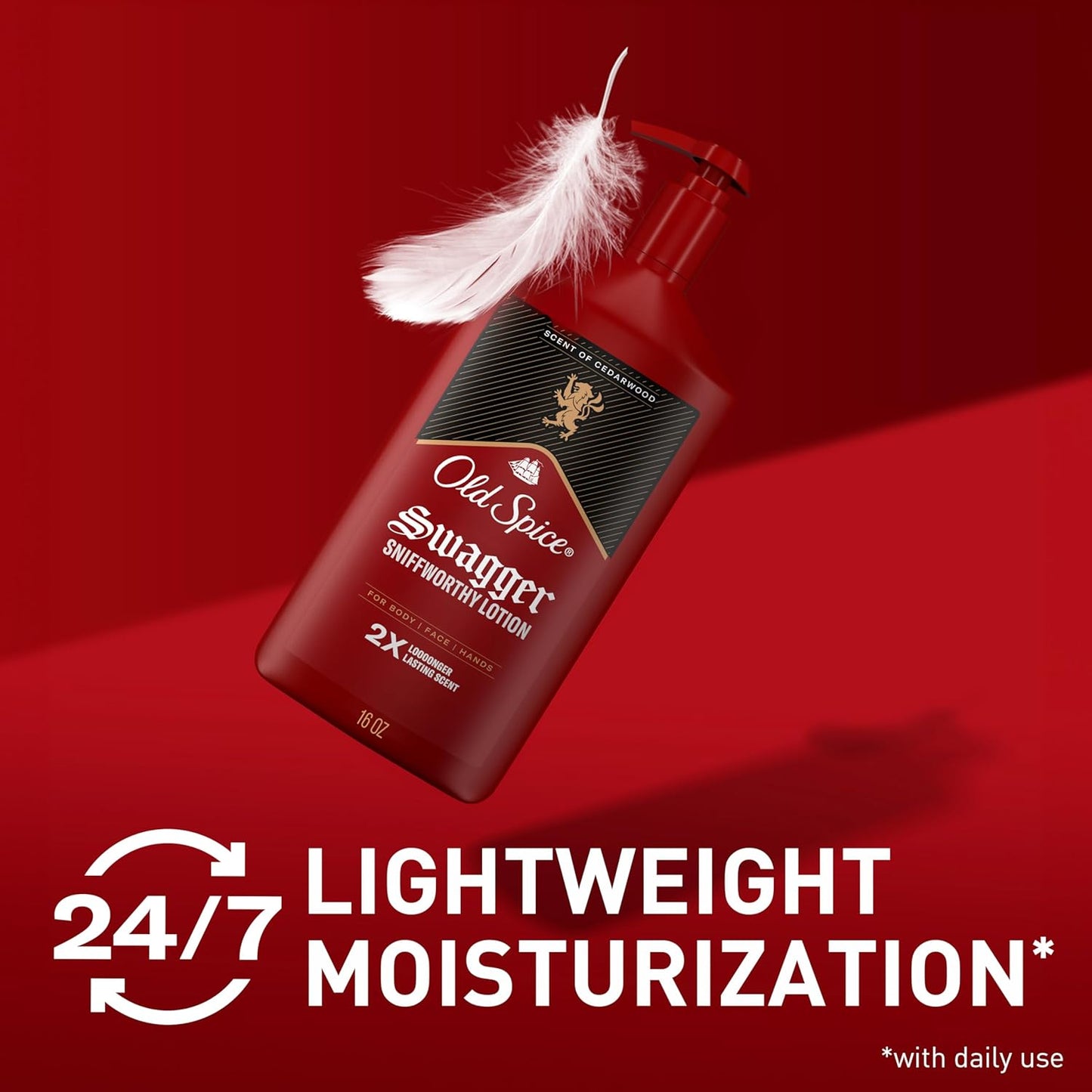 Old Spice Hand, Face & Body Lotion - Lightweight Moisturizer for Men | Cedarwood Scent, 16 oz