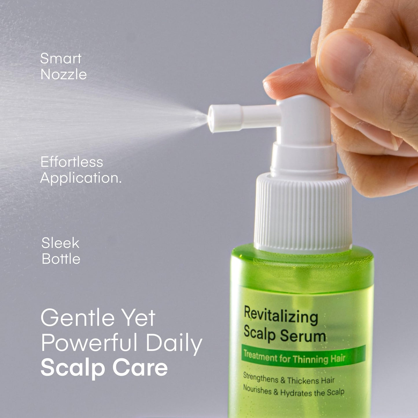 Scalp Serum for Hair Growth Spray - Korean Vegan Treatment for Hair Loss, Thinning & Itchy Scalp, Dermatologically-Tested, Lightweight Exfoliates Dandruff, Strengthen Roots for Men & Women - 2 Pack