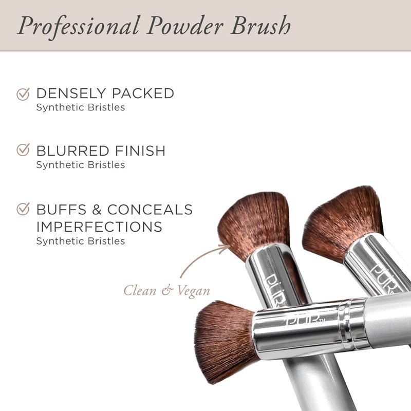 PÜR MINERALS Chisel Brush, Flat Top Makeup Brush, Synthetic, Cruelty-Free Bristles, 1 ct.