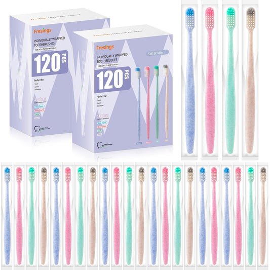 Fresings Bulk Disposable Toothbrushes, Individually Wrapped,240 Count