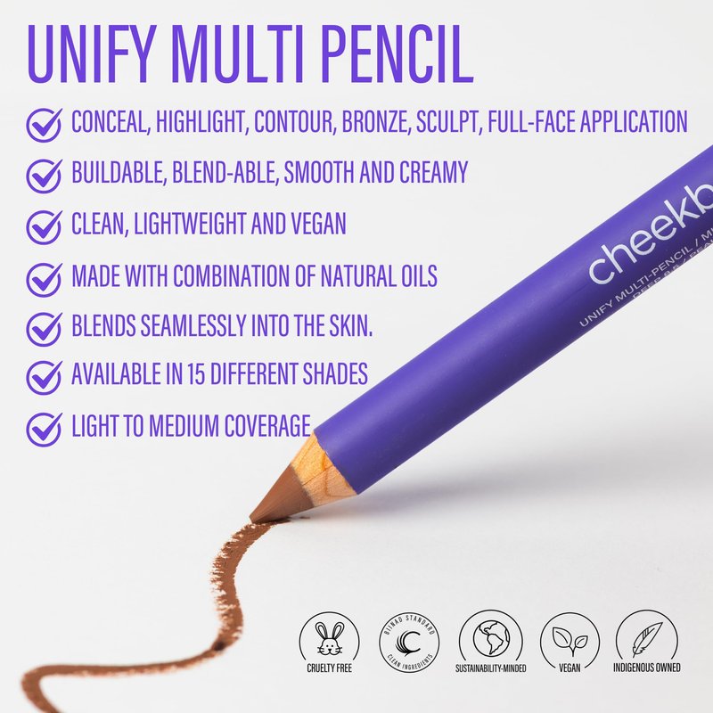 Cheekbone Unify Complexion Multi Pencil, 3 Fair, Creamy Multi-Use Face Stick for Concealing, Brightening & Sculpting, Buildable, Lightweight Formula, Vegan & Cruelty Free, 0.1 oz.