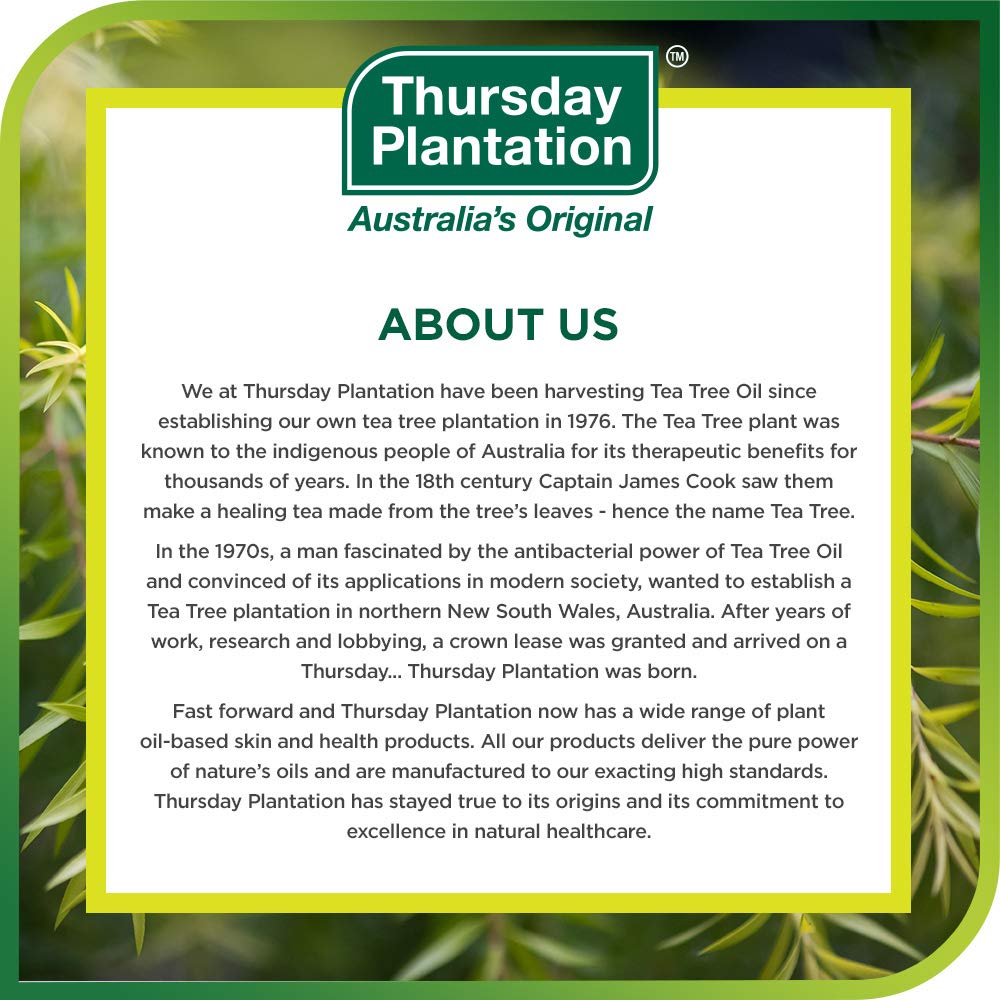 Thursday Plantation 100% Pure Australian Tea Tree Oil – 1.7 fl oz (50ml) – Natural Essential Oil – Cleanses and Purifies Skin – Made in Australia