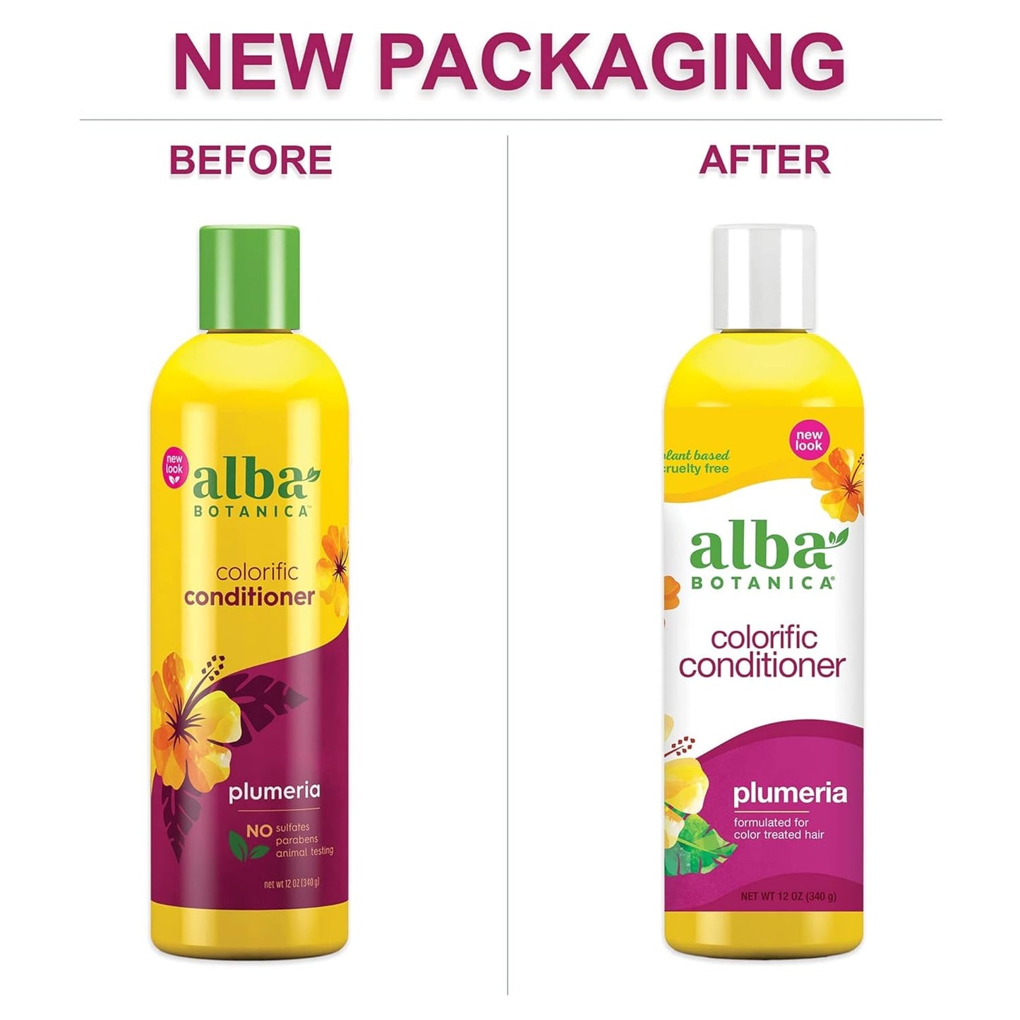 Alba Botanica Colorific Conditioner - Plumeria Scent, 12 Oz | Nourishing Hair Care