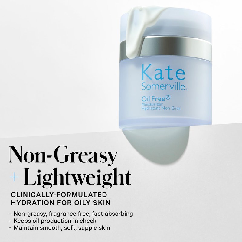 Kate Somerville Oil Free Moisturizer – Clinically Formulated Face Cream for Oily Skin, Lightweight, and Hydrating Daily Oil Control, 1.7 Fl Oz