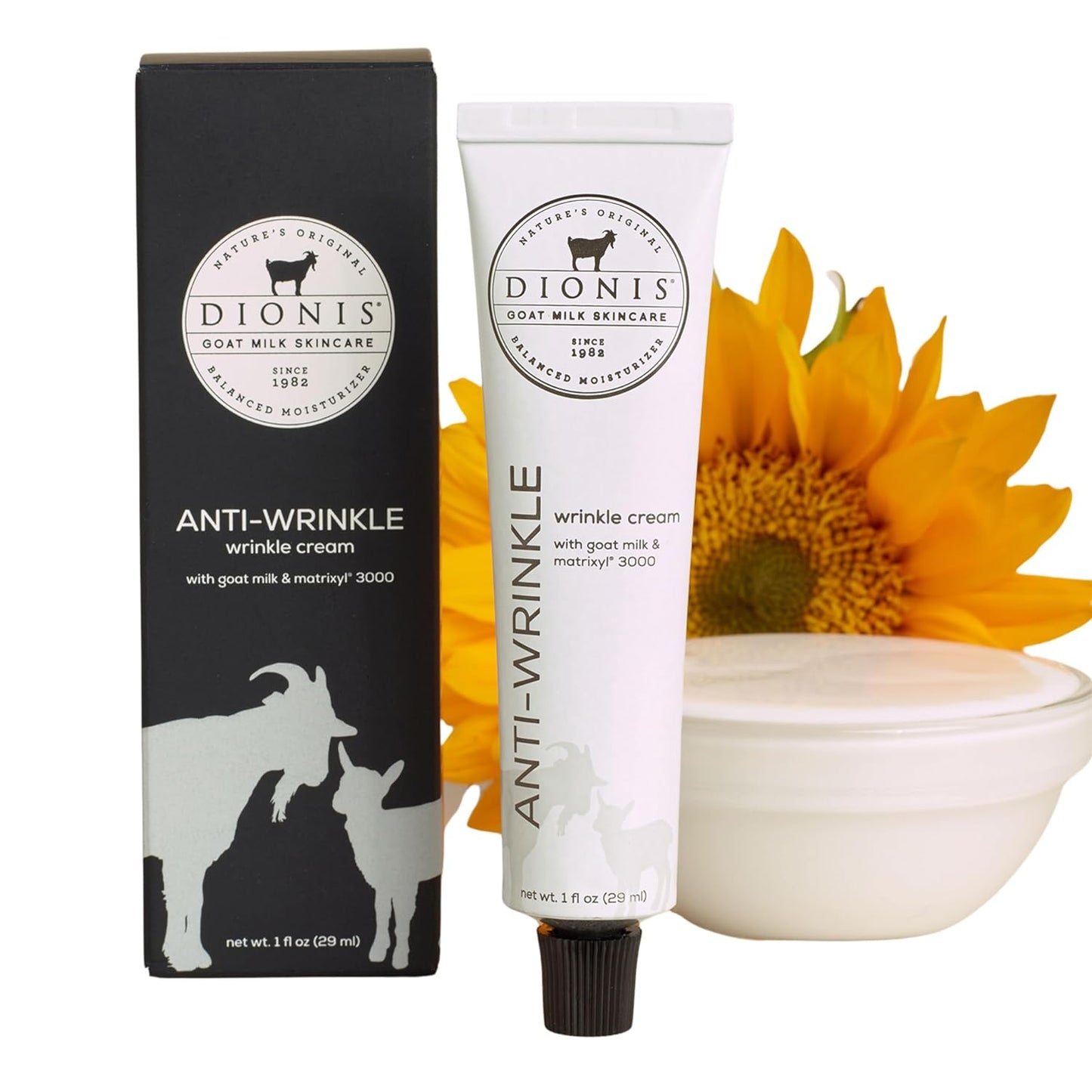 Dionis Goat Milk Anti-Wrinkle Cream - Matrixyl 3000 Formula for Fine Lines | 1 fl oz, Day & Night Use