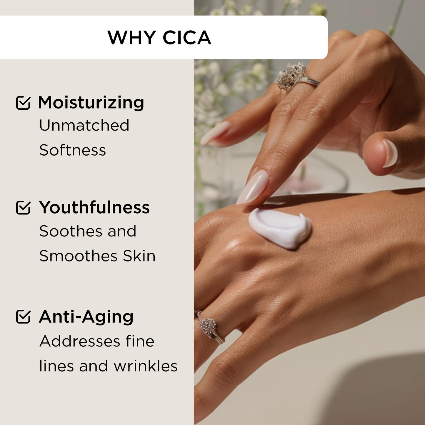 TERRAFIQUE Cica Cream for Women - Centella Asiatica Moisturizer - Anti Wrinkle Face Cream - Anti Aging, Hydrating, Moisturizing - 5 Oz / 150 Ml (3 Pack)