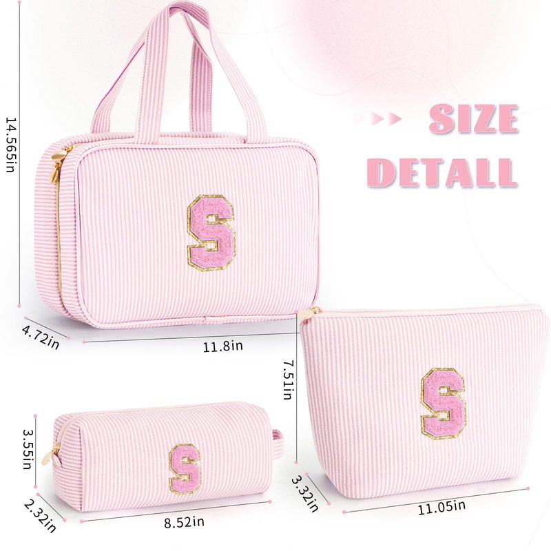 Fystdtote Gifts for Teenage Girls Birthday Gift for Girls Women Toiletry Makeup Bag Cosmetic Bag Teacher Gifts for 3 4 5 6 7 8 9 10 11 12 13 Year Old Girl - Pink S