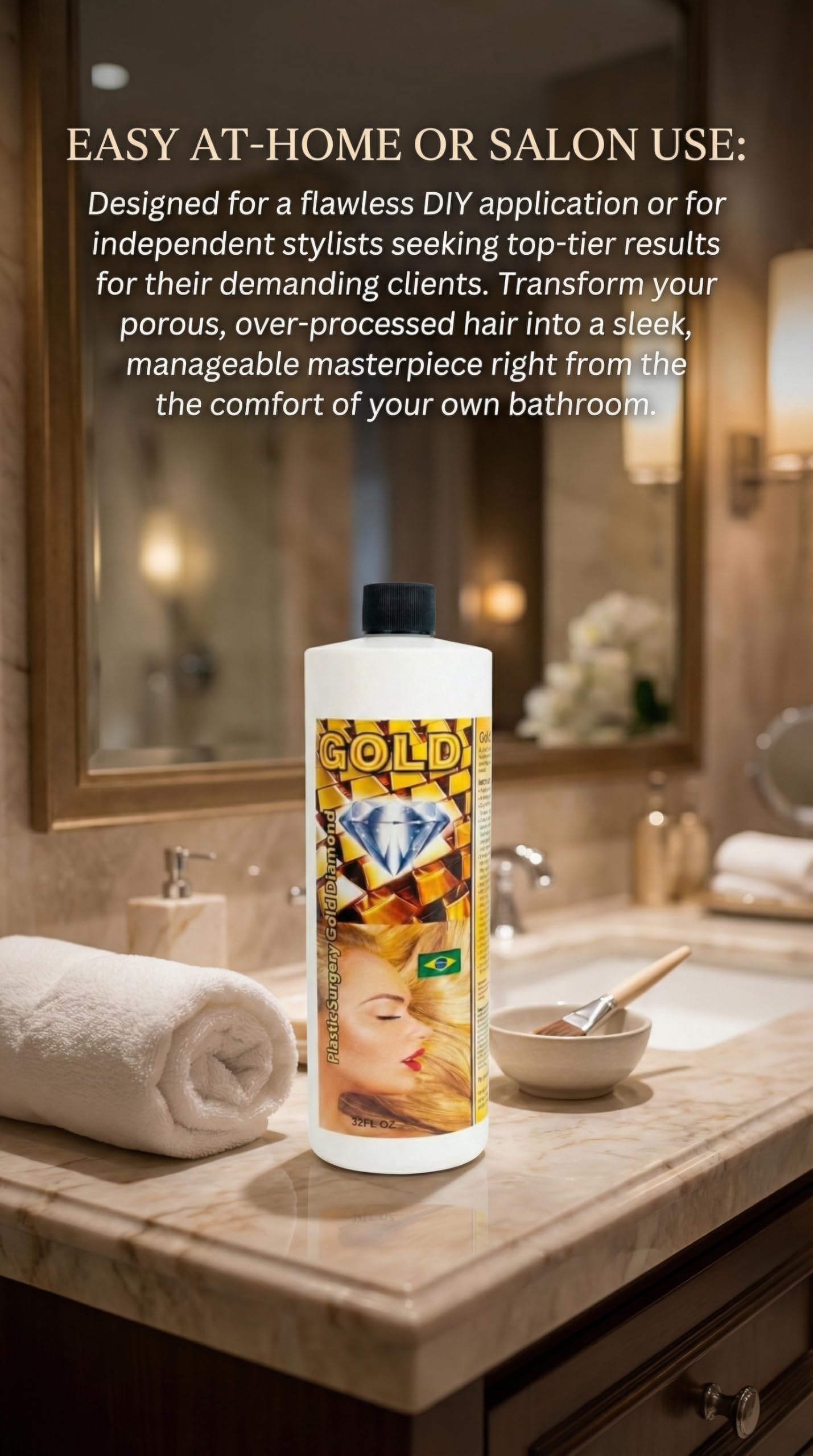 KERA FRUIT Cirugia Capilar Gold Diamond 16oz Incluye Shampoo Tratamiendo De Keratina Oro