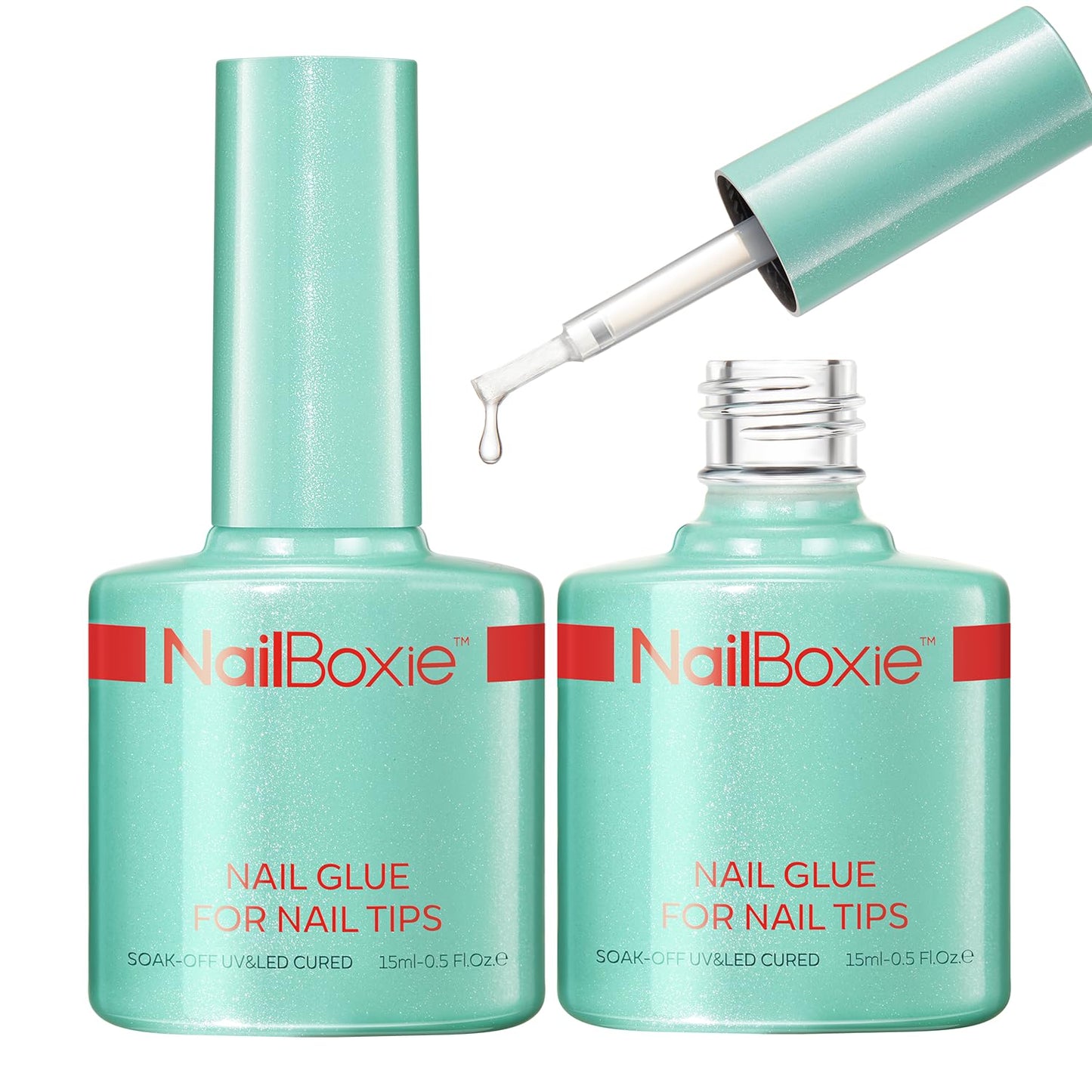 modelones Nail Glue for Press Ons, Clear Tips, Acrylic Nails, Need U V Light Cured, 15ML