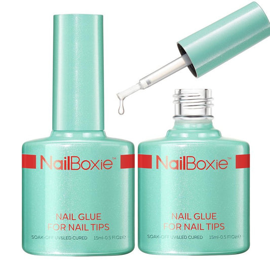 modelones Nail Glue for Press Ons, Clear Tips, Acrylic Nails, Need U V Light Cured, 15ML