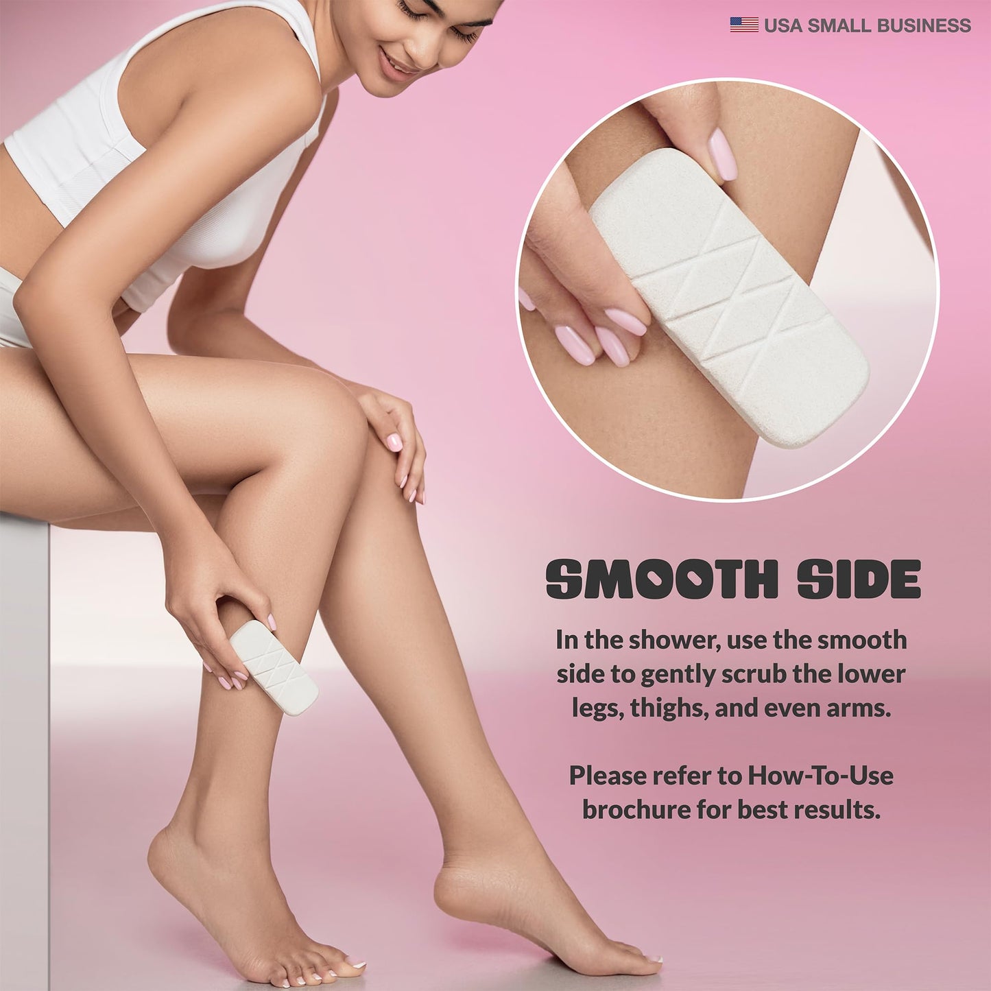 GET EVEN LEG SCRUB: Stone Body Scrub & Leg Exfoliator for Strawberry Legs, Ingrown Hair, KP Bump - Exfoliating Stone for Body, Feet, Dead Skin Remover - Stone Body Scrubber lasts 5+ Years