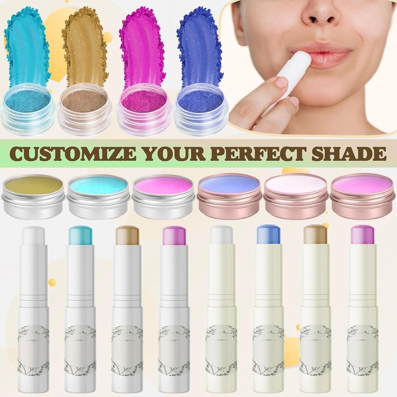 DIY Lip Balm Making Kit - Shea Butter & Beeswax, Moisturizing Lip Gloss | Perfect Christmas Gift for Adults