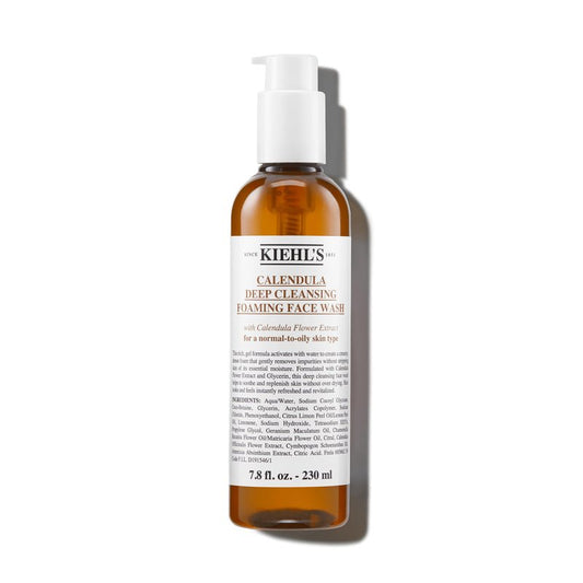 Kiehl's Calendula Deep Cleansing Foaming Face Wash with Gel Texture, Gentle Facial Cleanser for Normal, Oily & Sensitive Skin, Gently Cleanses without Stripping Skin, Removes Dirt & Oil, Paraben Free