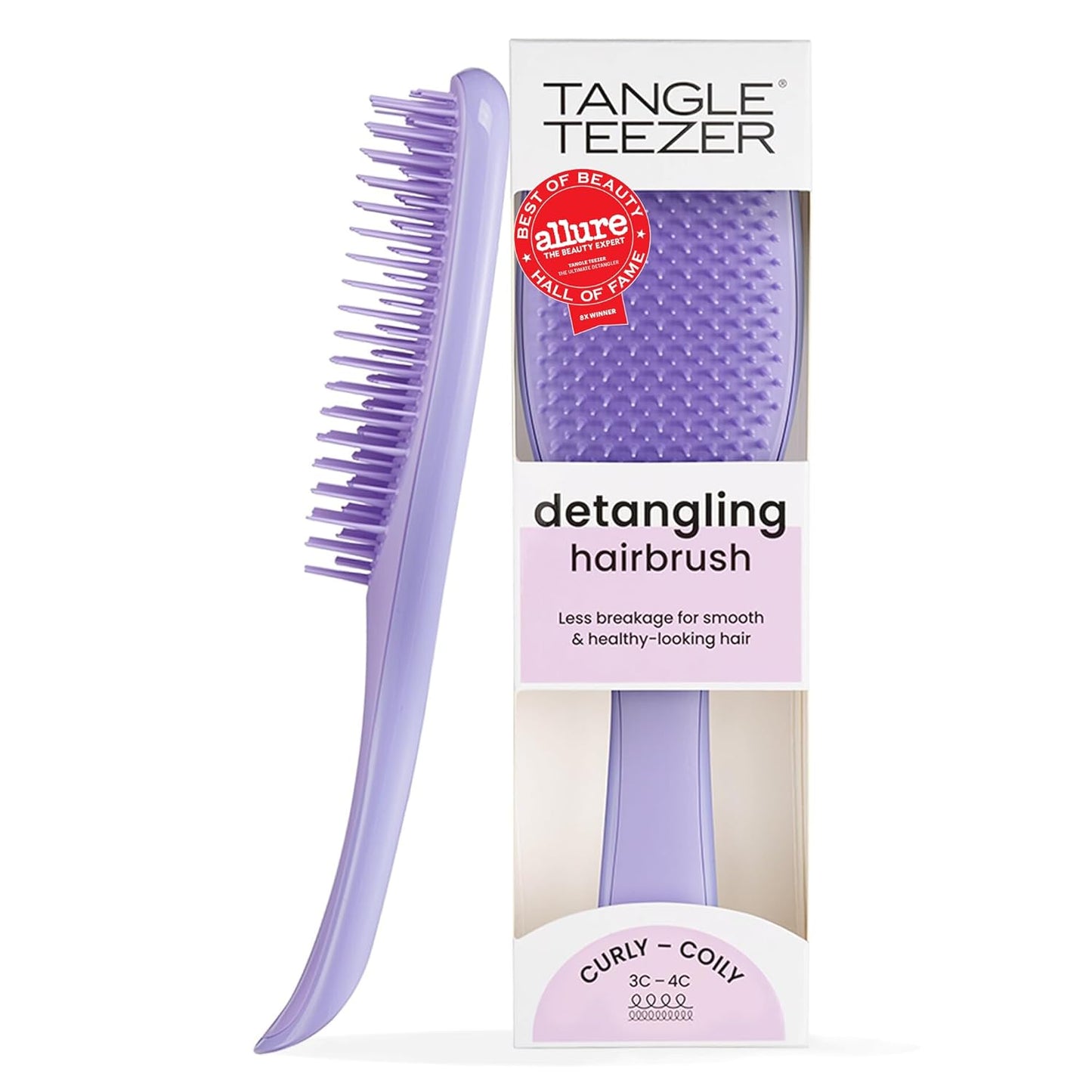 Tangle Teezer Ultimate Detangler Hair Brush - Reduces Frizz & Breakage for 3C to 4C Curly Hair | Purple Passion