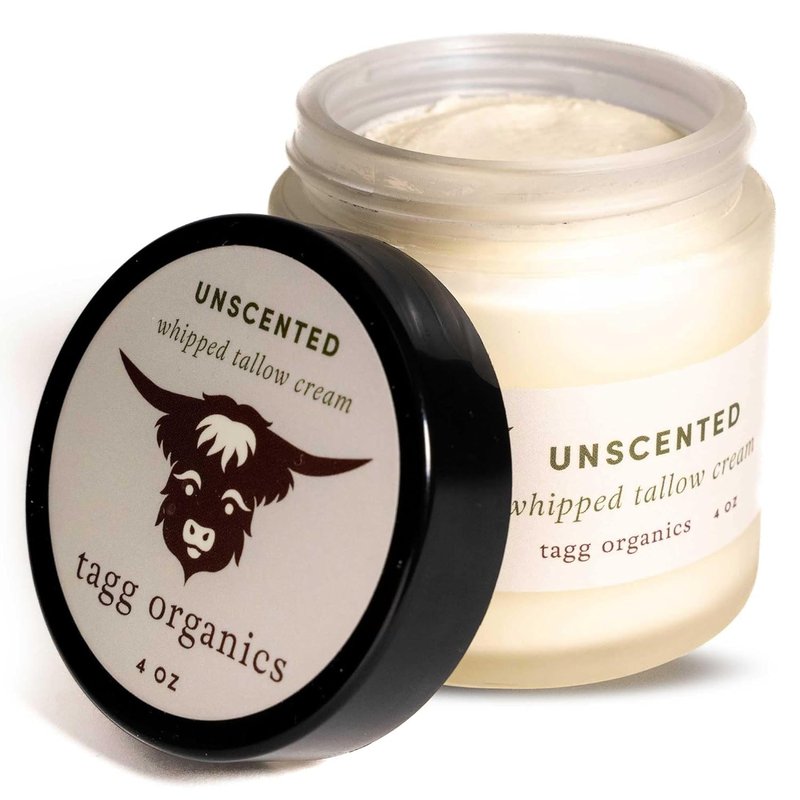 Whipped Tallow Cream for Skin - Organic, Chemical-Free Hydration | Unscented 4oz for Dry & Sensitive Skin