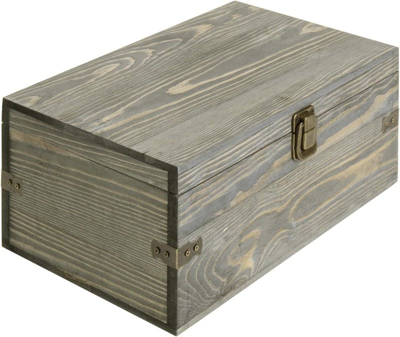 Essential Oil Bottle Storage Box - 24 Slot Vintage Gray Wooden Organizer | Holds Up to 30 mL Bottles