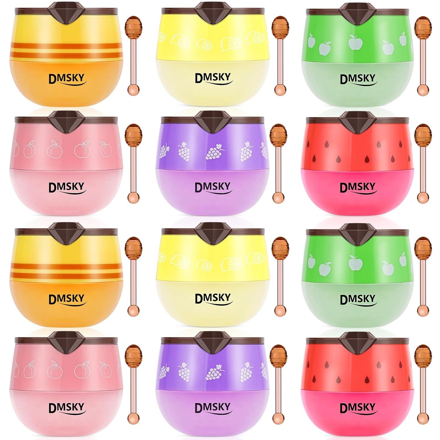 Bee Lip Balm Set - 12 PCS Honey Pot Propolis Sleeping Mask for Dry Lips | Perfect Gift for Women & Girls