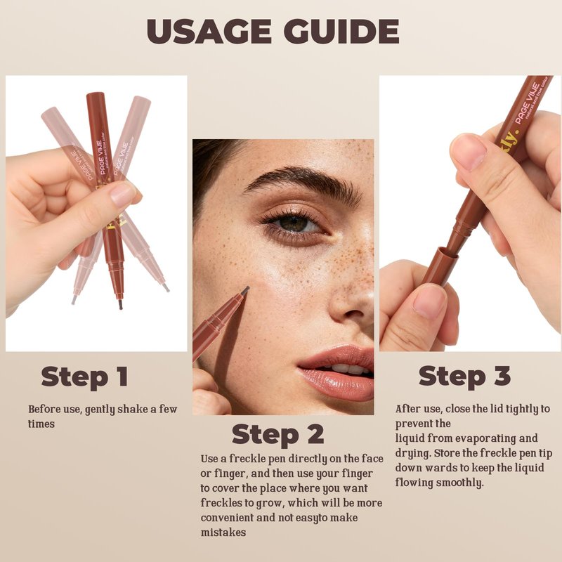 LYBHDAFA Freckle Pen, Soft Dot Faux Freckle Stamp for Natural Lifelike Sun-kissed Makeup, Waterproof & Long Lasting Quick Dry Magic Fake Freckles Stain Marker (01 Light)