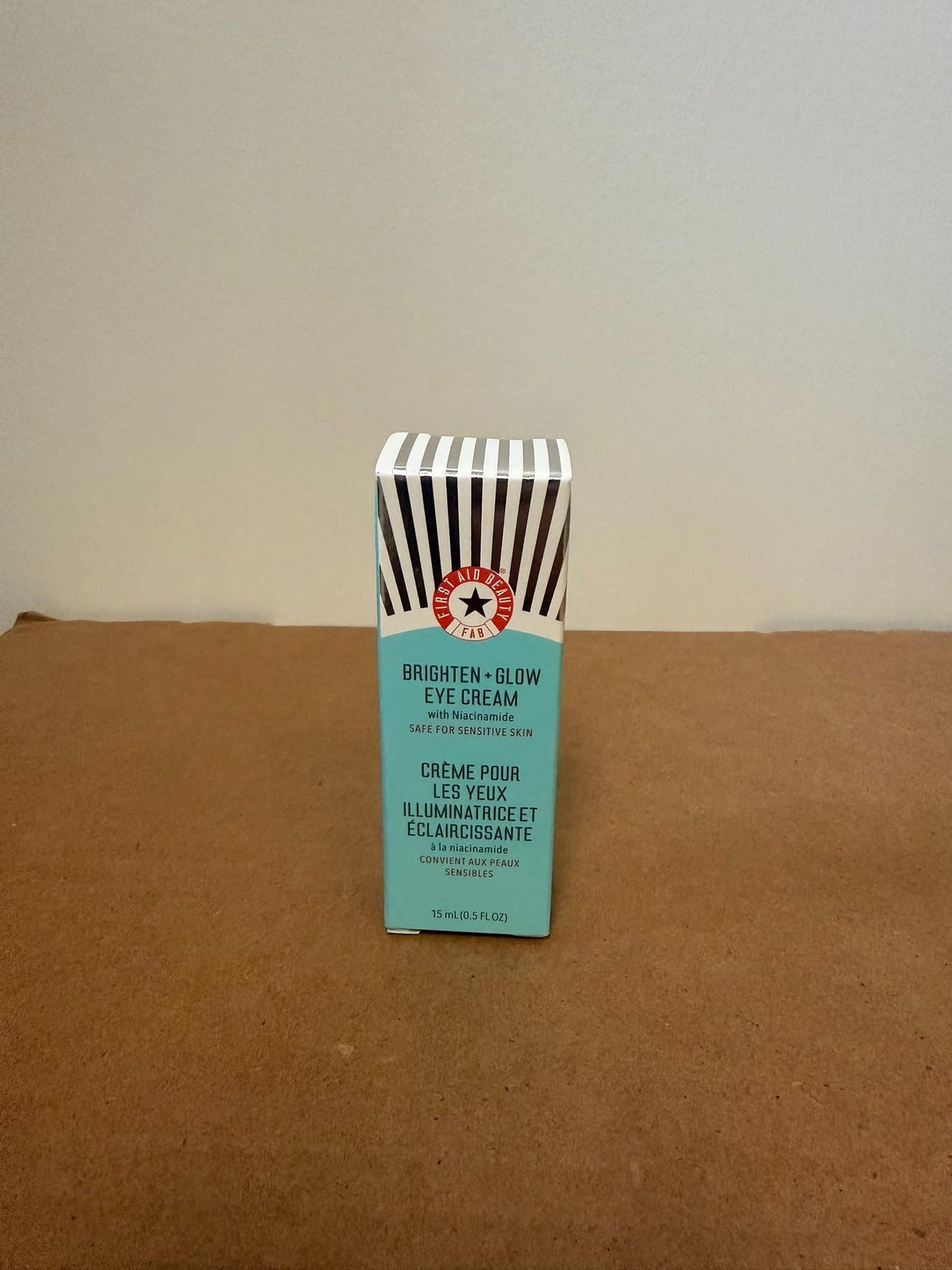 First Aid Beauty - Brighten + Glow Eye Cream with Niacinamide, Gives Skin an Instant Glow and Hydrates to Gradually Brighten & Help Reduce Appearance of Dark Circles, Safe for Sensitive Skin, 0.5 oz