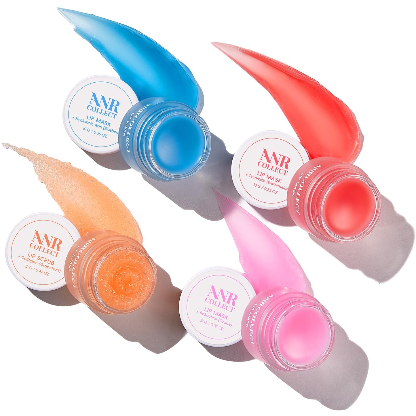 ANRCOLLECT 4-Pack Lip Scrub and Lip Mask Set
