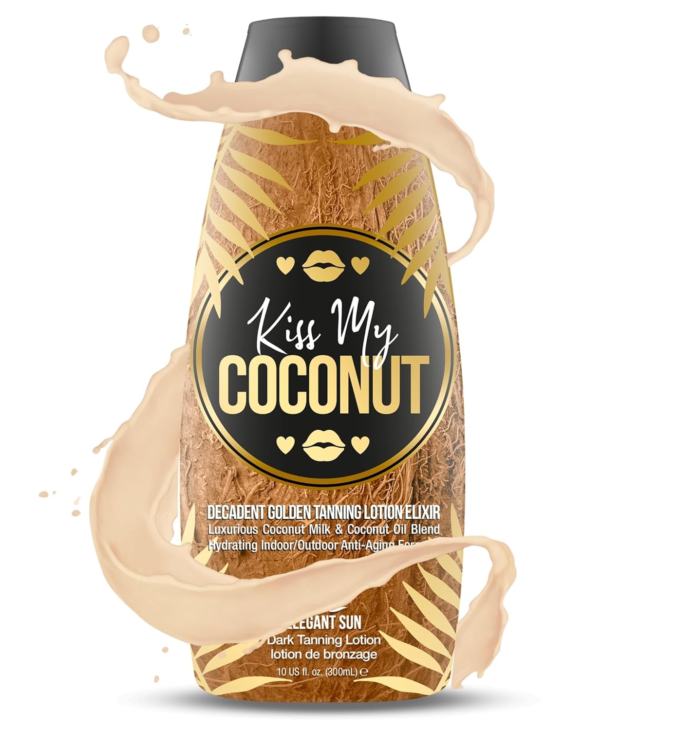 Kiss My Coconut Tanning Bed Lotion - Skin Softening Golden Tan Intensifier with Coconut Milk & Cocoa Butter | Unisex Indoor/Outdoor Accelerator