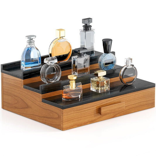 Sueuapp Walnut Cologne Organizer for Men（Dark Walnut ）