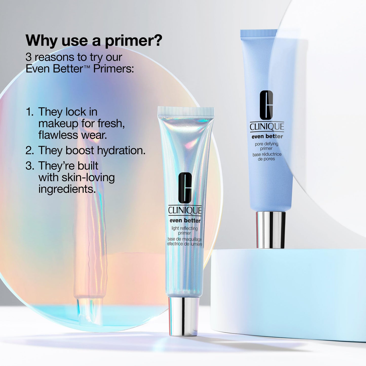 Clinique Even Better Light Reflecting Face Primer With Vitamin C + Hyaluronic Acid For All Skin Types | Hydrating, Lightweight + Illuminating Finish, 0.5 Fl Oz