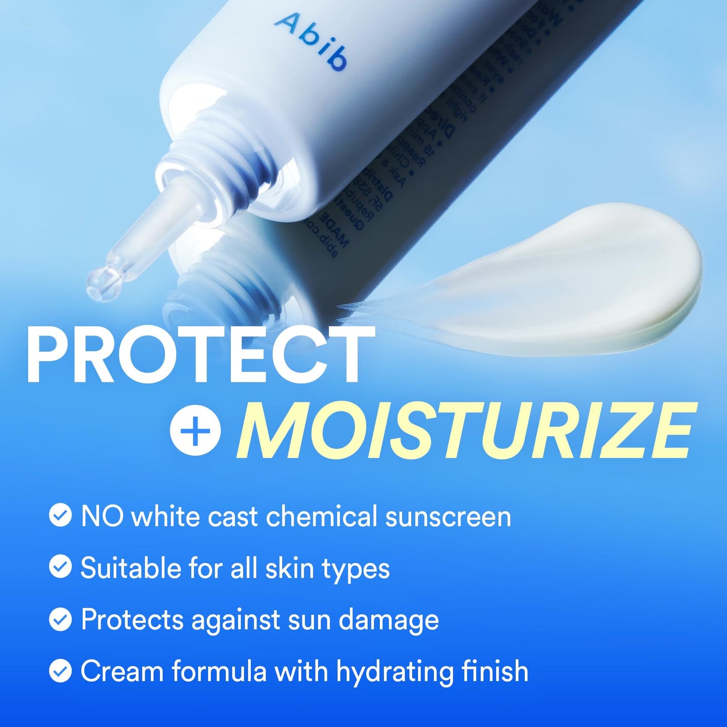 Abib Watery Hyaluron Sunscreen Moisture Tube Broad Spectrum SPF 30 1.69 fl oz / 50ml | Korean Suncreen Suncare Sunblock No White cast Hyaluronic Acid Niacinamide Vitamin C Collagen