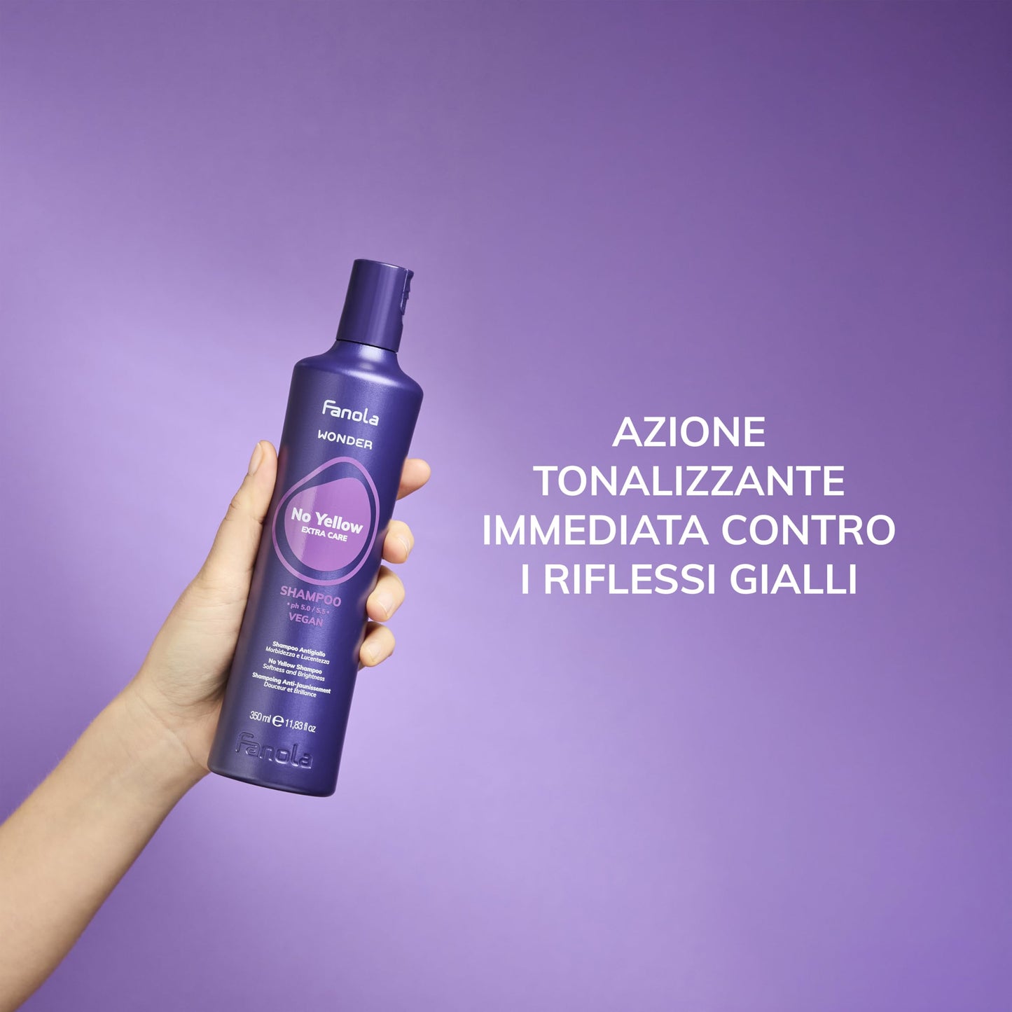 Fanola No Yellow Purple Shampoo - Purple Color Depositing Shampoo for Blondes, Bleached & Grey Hair - Formulated with Violet Pigment to Remove Brassy Tones from Hair (11.83 Fl oz)