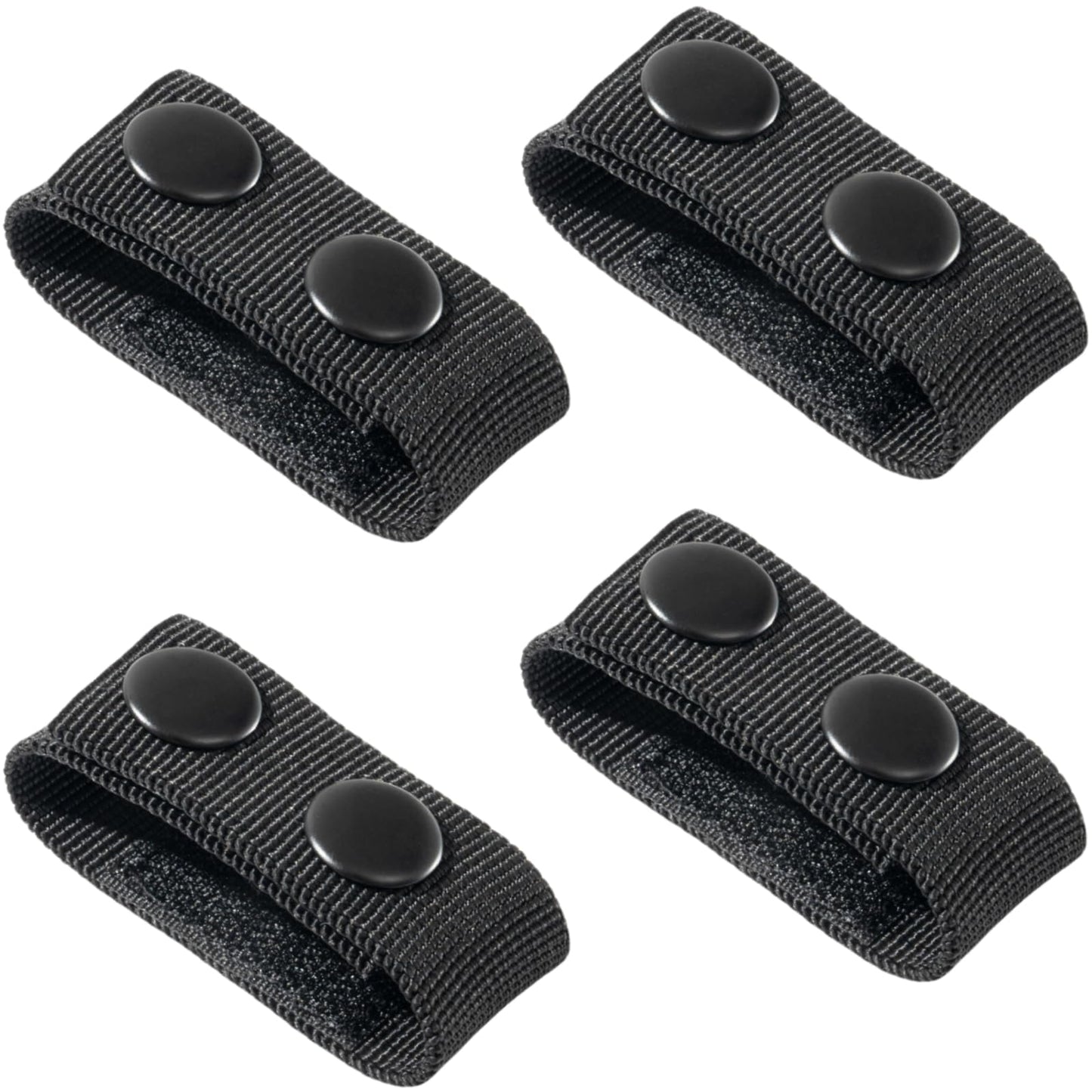 VEPKOIT 4 Pcs Belt Keepers for Duty Belt, Nylon Duty Belt Keepers with Double Snaps for 2"/2.25" Wide Belt, Tactical Belt Loop Keeper for Police Duty Belt Law Enforcement Accessories Tactical Gear (4)