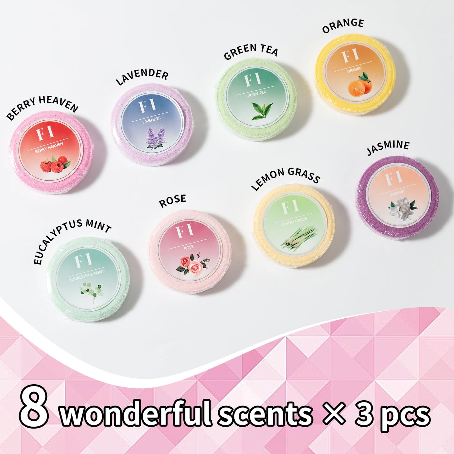Fifth Imaginarium Shower Steamers Aromatherapy 24 Pcs of 8 Scents - Perfect Holiday Gifts, Birthday Gift, Travel Essentials, Stress Relief, Self Care, Bath Bombs for Women and Men