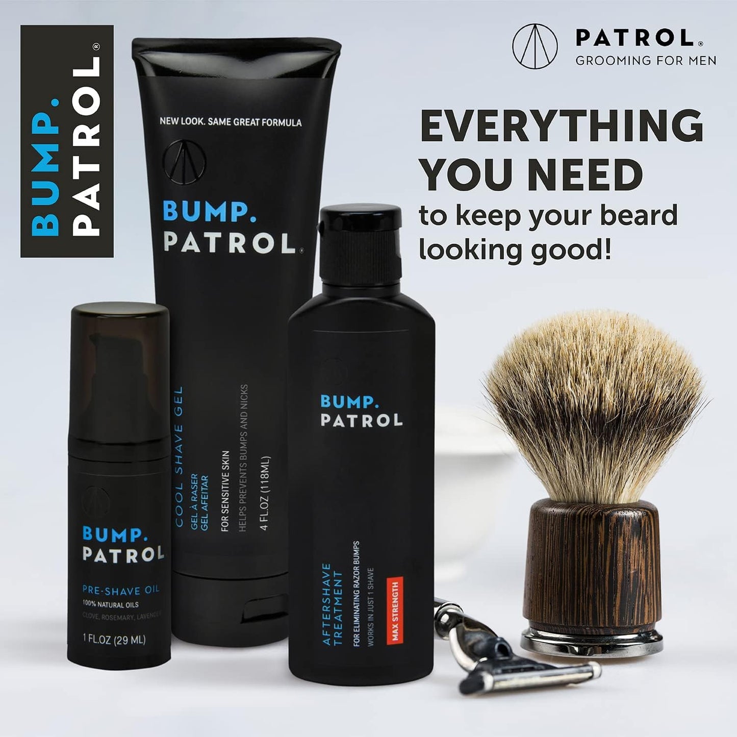 Bump Patrol Sensitive Strength Aftershave Treatment Serum – Razor Bump Stopper and Ingrown Hair Treatment for Men and Women, Alcohol Free Ingrown Hair Serum for Sensitive Skin 2 oz (Pack of 2)