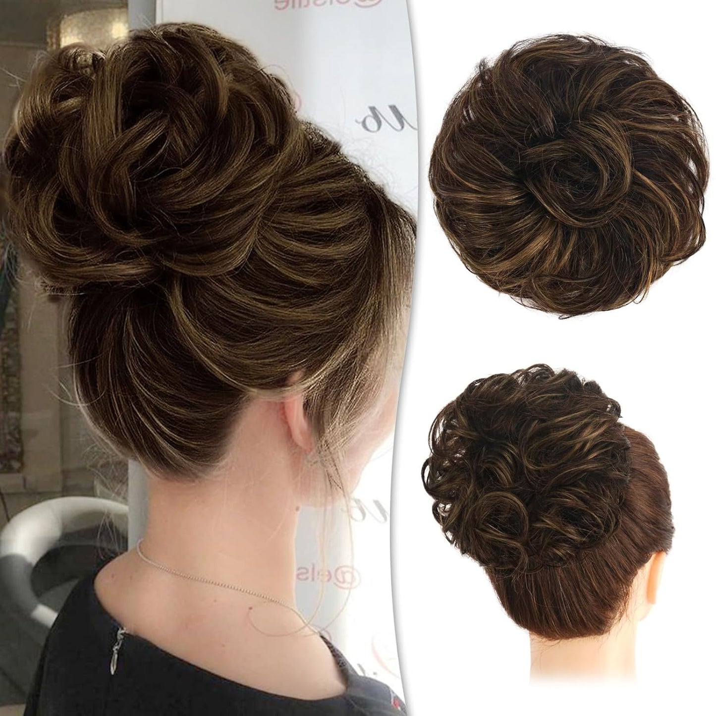 Messy Bun Hair Piece for Women - 100% Real Human Hair, 30g + 26g | Effortless Style