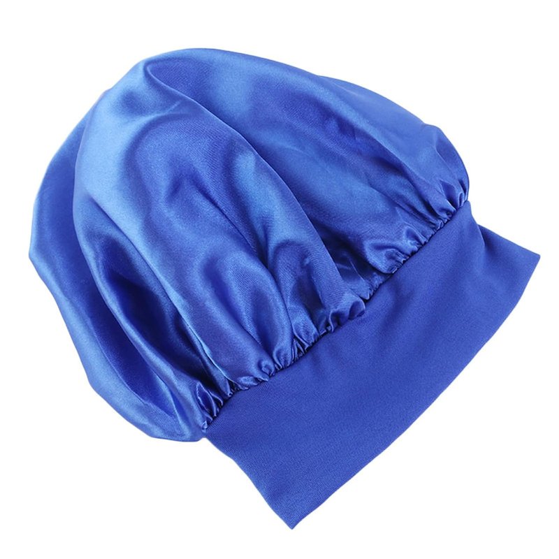 Satin Bonnet Caps for Women - 12pcs Solid Color Hair Bonnets | Elastic Band for Comfortable Sleep