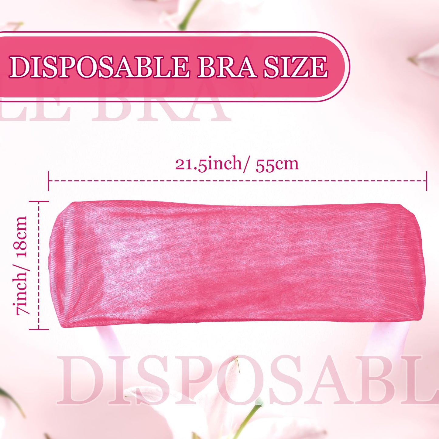 Geyoga 100 Pcs Disposable Bra for Women Nonwoven Underwear Spa Tops Individually Packed for Massage Tanning Salon(Pink)