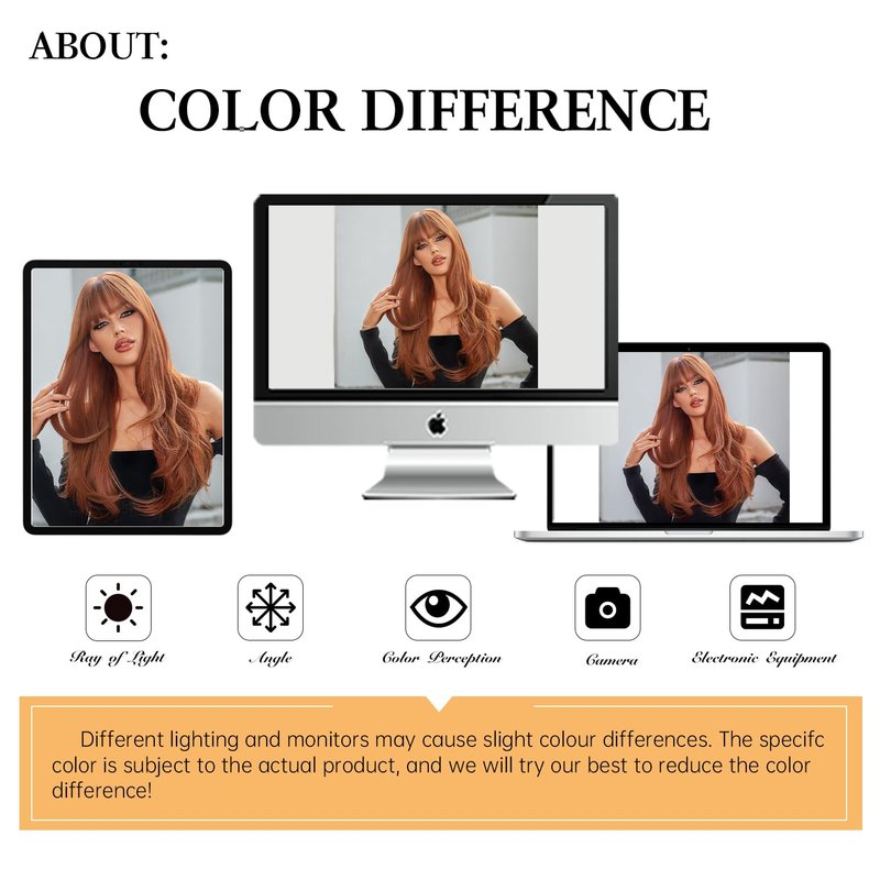 YINCNSI Auburn Wigs for Women,Long Curly Layered Wig with Bangs Synthetic Wigs Heat Resistant Wavy Hair for Party Cosplay Daily Use (26 Inch)