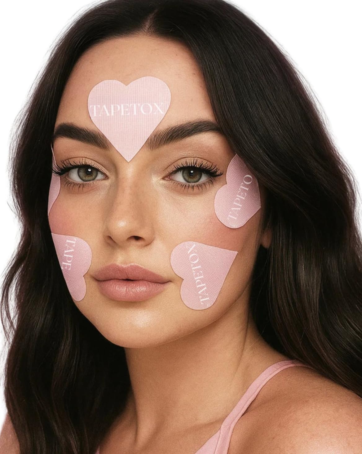 Skin Supervision TapeTox Hearts Face Patches Infused with Wild Yam and Snow Mushroom, Overnight Treatment, 30 Heart-Shaped Patches, for 11 Lines, Smile Lines and Crow's Feet
